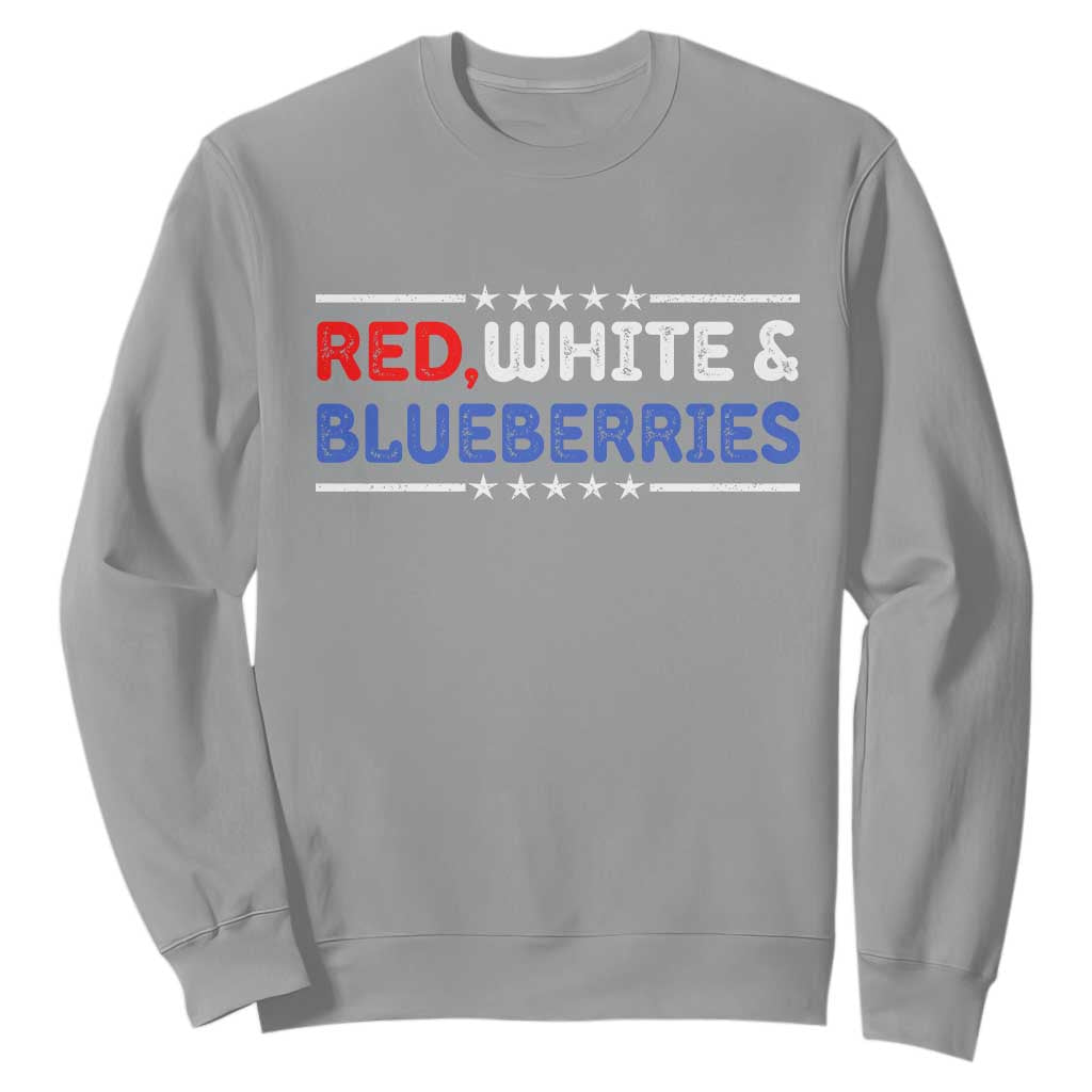 Red White and Blueberries Sweatshirt Patriotic Tribute Memorial TS02 Sport Gray Print Your Wear