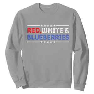 Red White and Blueberries Sweatshirt Patriotic Tribute Memorial TS02 Sport Gray Print Your Wear