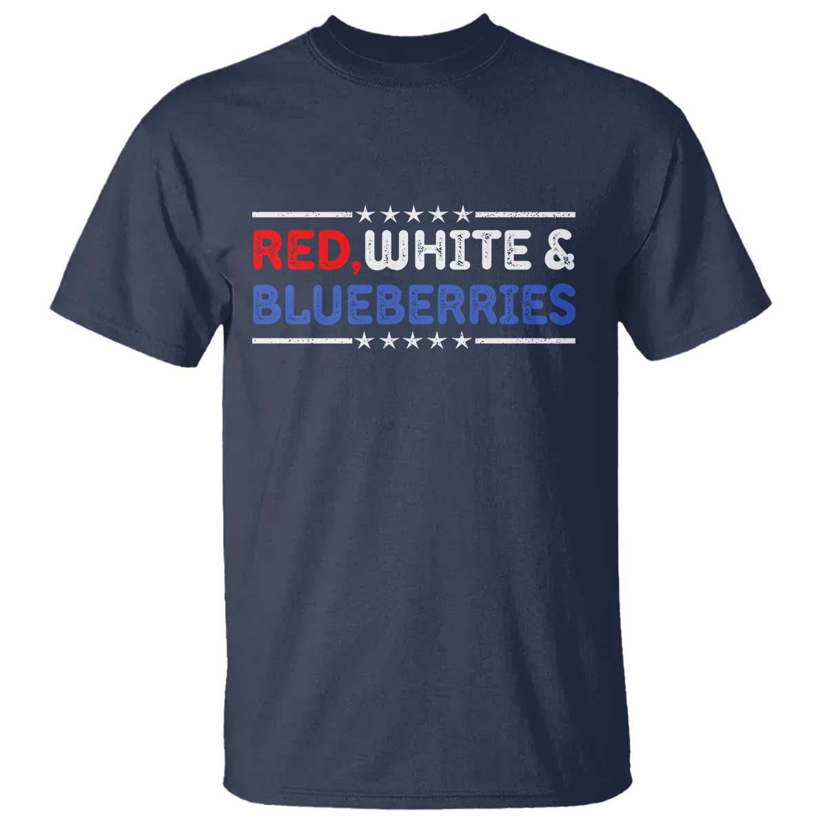 Red White and Blueberries T Shirt Patriotic Tribute Memorial TS02 Navy Print Your Wear
