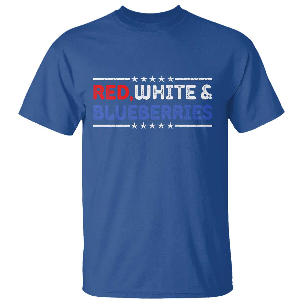 Red White and Blueberries T Shirt Patriotic Tribute Memorial TS02 Royal Blue Print Your Wear