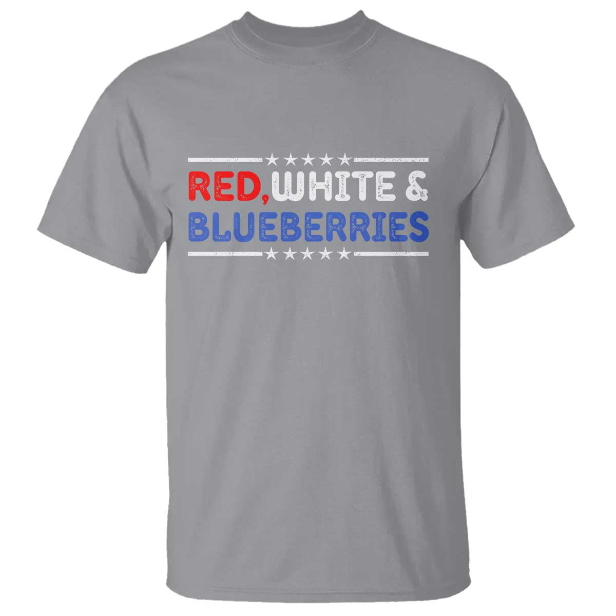 Red White and Blueberries T Shirt Patriotic Tribute Memorial TS02 Sport Gray Print Your Wear