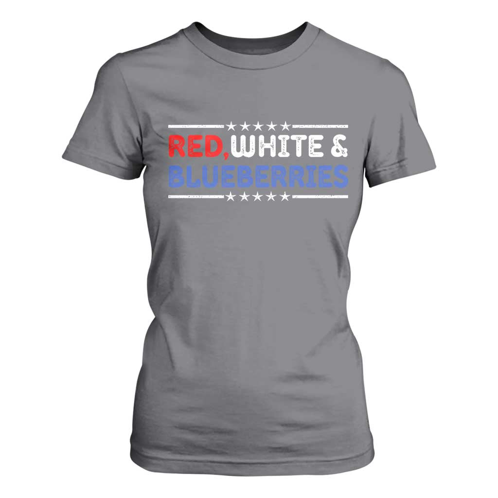 Red White and Blueberries T Shirt For Women Patriotic Tribute Memorial TS02 Charcoal Print Your Wear