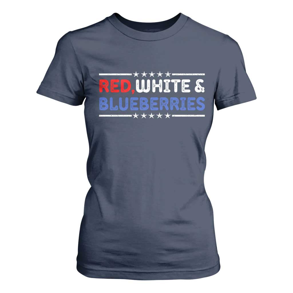 Red White and Blueberries T Shirt For Women Patriotic Tribute Memorial TS02 Navy Print Your Wear
