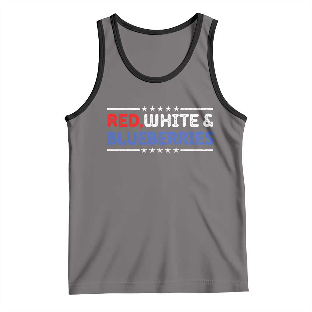 Red White and Blueberries Tank Top Patriotic Tribute Memorial TS02 Deep Heather Black Print Your Wear