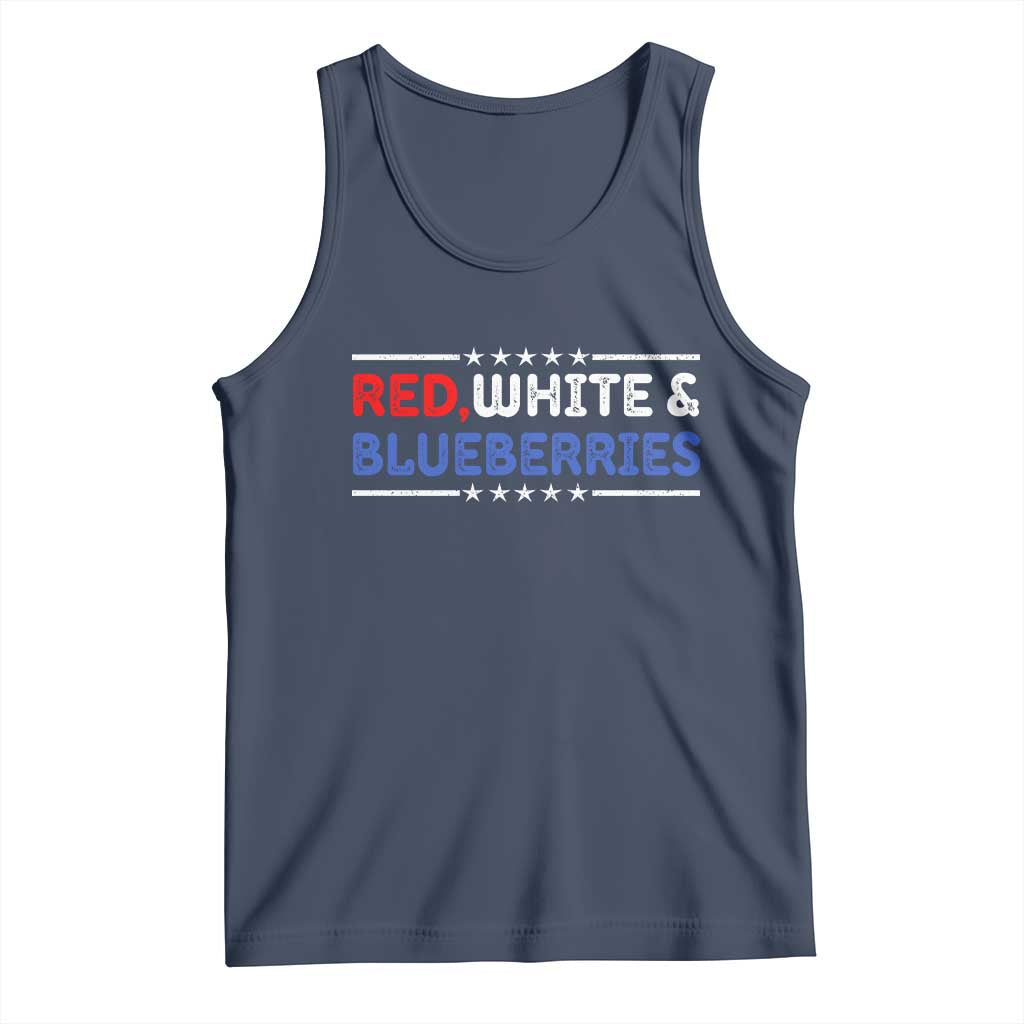 Red White and Blueberries Tank Top Patriotic Tribute Memorial TS02 Navy Print Your Wear