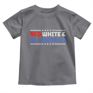 Red White and Blueberries Toddler T Shirt Patriotic Tribute Memorial TS02 Charcoal Print Your Wear