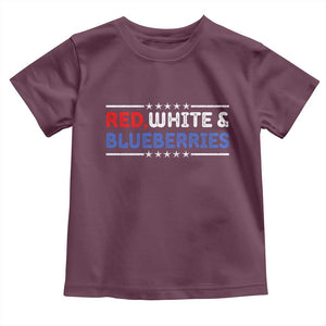 Red White and Blueberries Toddler T Shirt Patriotic Tribute Memorial TS02 Maroon Print Your Wear