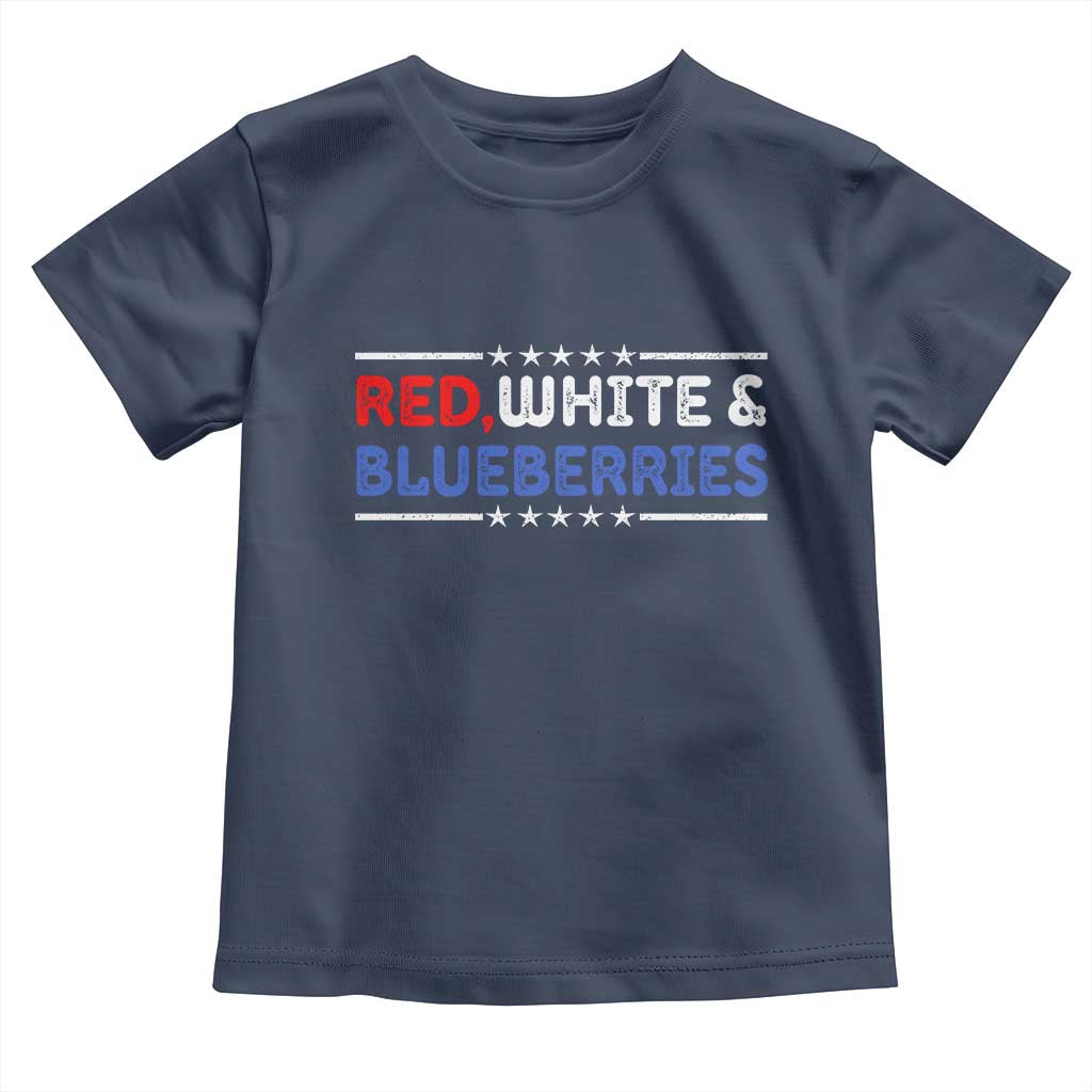 Red White and Blueberries Toddler T Shirt Patriotic Tribute Memorial TS02 Navy Print Your Wear
