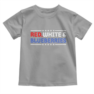 Red White and Blueberries Toddler T Shirt Patriotic Tribute Memorial TS02 Sport Gray Print Your Wear