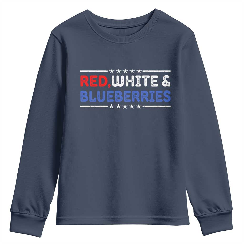 Red White and Blueberries Youth Sweatshirt Patriotic Tribute Memorial TS02 Navy Print Your Wear