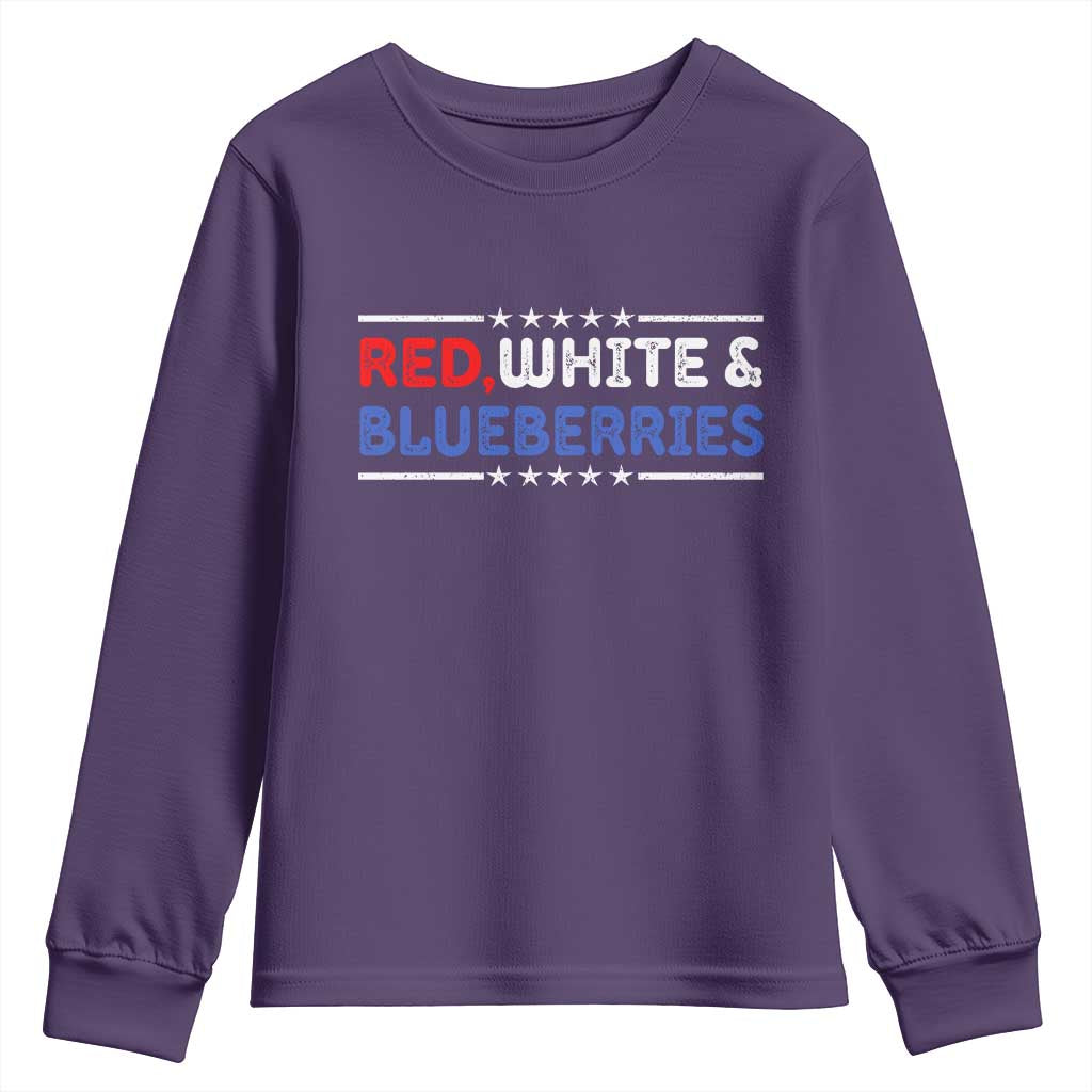 Red White and Blueberries Youth Sweatshirt Patriotic Tribute Memorial TS02 Purple Print Your Wear