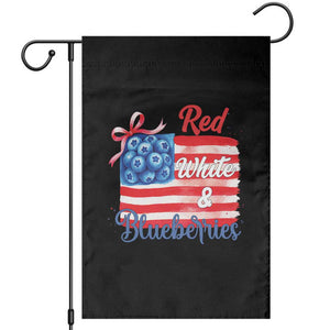 Red White and Blueberries Garden Flag Patriotic Vintage American Flag Coquette Bow TS02 Black Print Your Wear