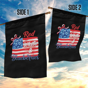 Red White and Blueberries Garden Flag Patriotic Vintage American Flag Coquette Bow TS02 Print Your Wear
