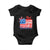 Red White and Blueberries Baby Onesie Patriotic Vintage American Flag Coquette Bow TS02 Black Print Your Wear
