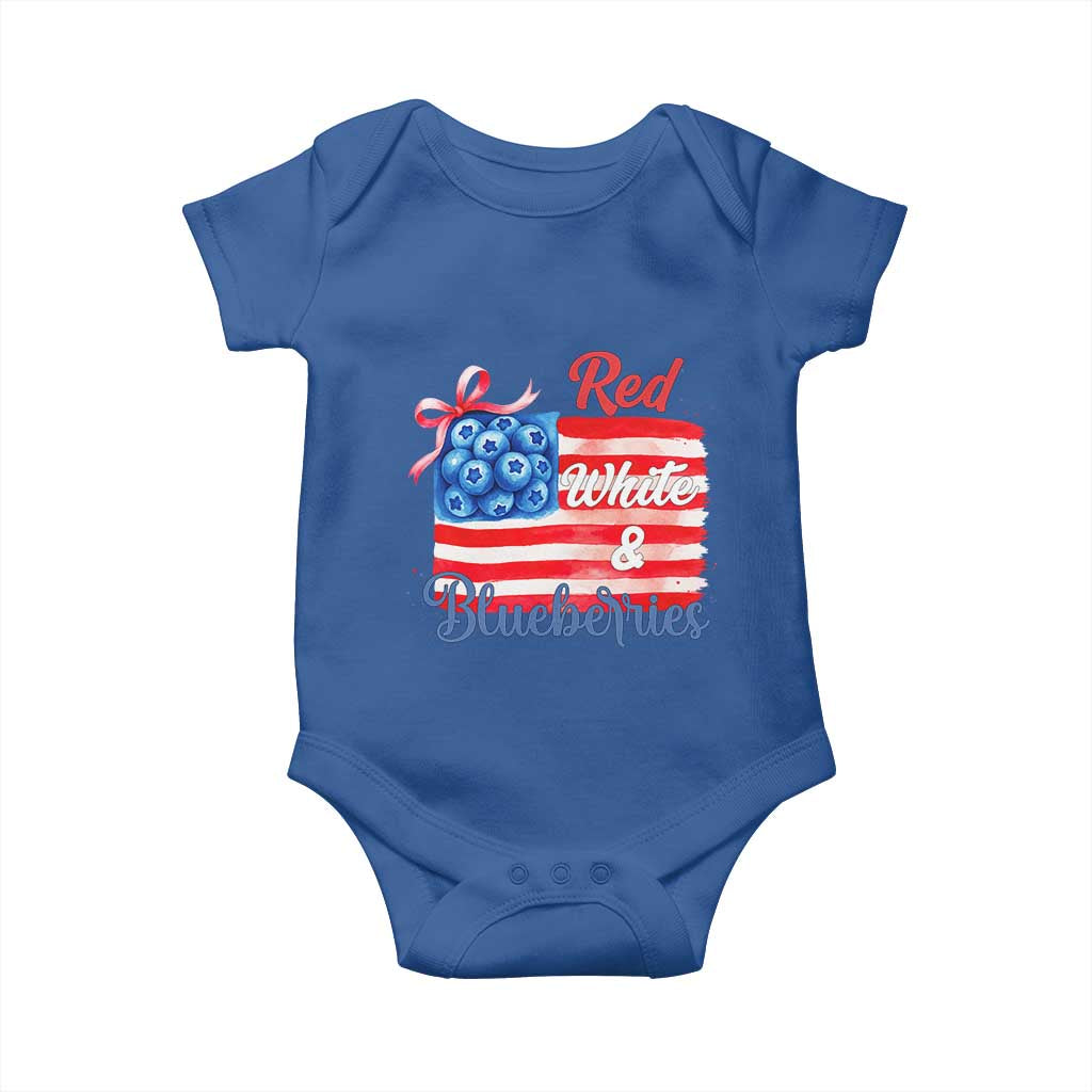 Red White and Blueberries Baby Onesie Patriotic Vintage American Flag Coquette Bow TS02 Royal Blue Print Your Wear