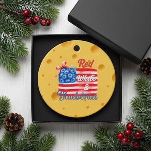 Red White and Blueberries Ceramic Ornament Patriotic Vintage American Flag Coquette Bow TS02 1pc Yellow Cheese Print Your Wear