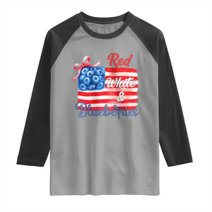 Red White and Blueberries Raglan Shirt Patriotic Vintage American Flag Coquette Bow TS02 Sport Gray Black Print Your Wear