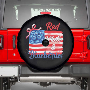 Red White and Blueberries Spare Tire Cover Patriotic Vintage American Flag Coquette Bow TS02 Black Print Your Wear