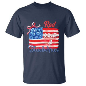 Red White and Blueberries T Shirt Patriotic Vintage American Flag Coquette Bow TS02 Navy Print Your Wear