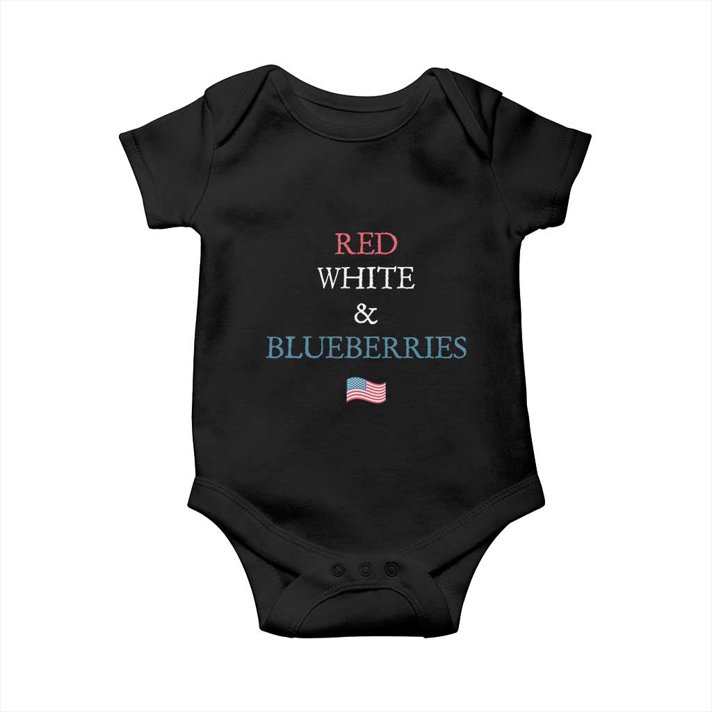 Red White and Blueberries Baby Onesie Vintage American Flag Patriotic TS02 Black Print Your Wear