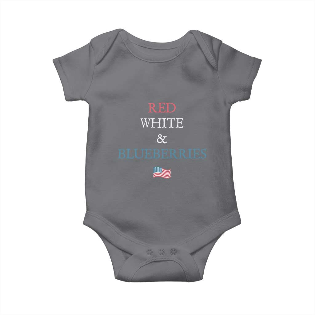 Red White and Blueberries Baby Onesie Vintage American Flag Patriotic TS02 Charcoal Print Your Wear