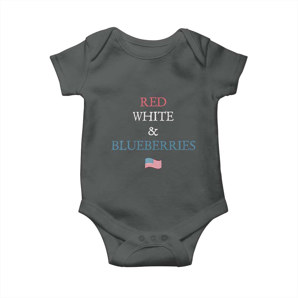 Red White and Blueberries Baby Onesie Vintage American Flag Patriotic TS02 Dark Heather Print Your Wear