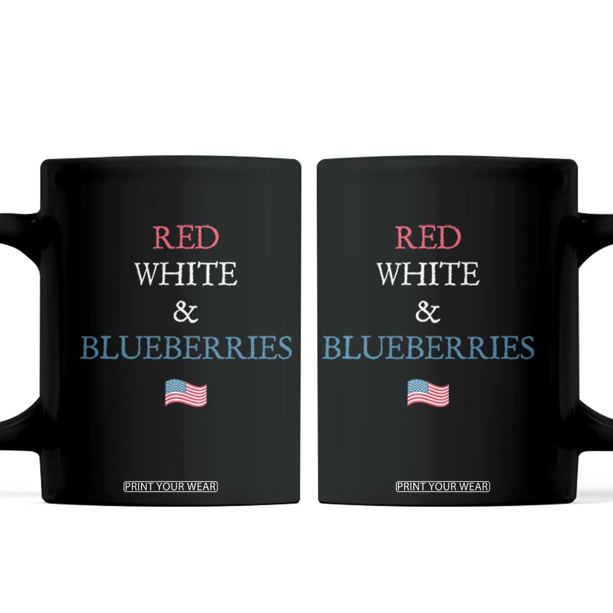 Red White and Blueberries Coffee Mug Vintage American Flag Patriotic TS02 Black Print Your Wear