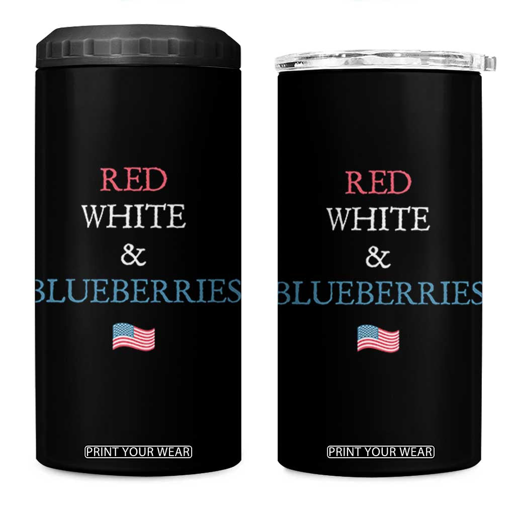 Red White and Blueberries 4 in 1 Can Cooler Tumbler Vintage American Flag Patriotic TS02 One Size: 16 oz Black Print Your Wear