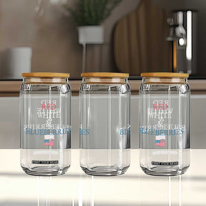 Red White and Blueberries Glass Can Vintage American Flag Patriotic TS02 Print Your Wear