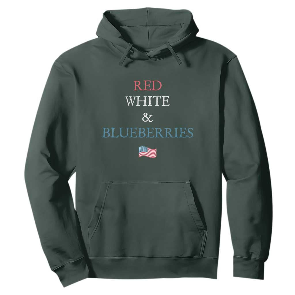 Red White and Blueberries Hoodie Vintage American Flag Patriotic TS02 Dark Forest Green Print Your Wear