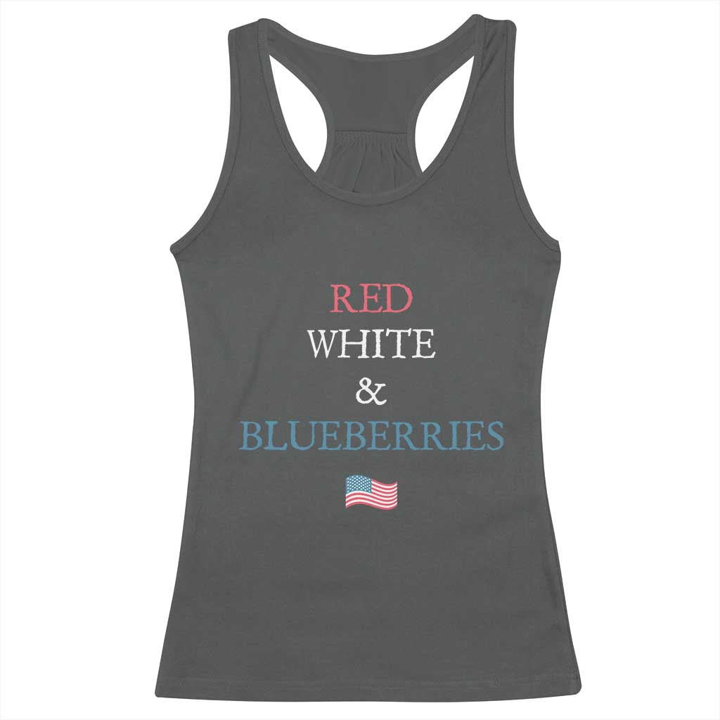 Red White and Blueberries Racerback Tank Top Vintage American Flag Patriotic TS02 Dark Heather Print Your Wear