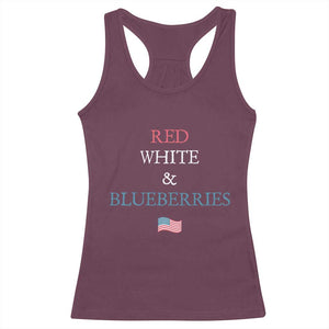 Red White and Blueberries Racerback Tank Top Vintage American Flag Patriotic TS02 Maroon Print Your Wear