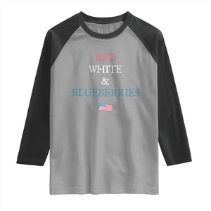 Red White and Blueberries Raglan Shirt Vintage American Flag Patriotic TS02 Sport Gray Black Print Your Wear