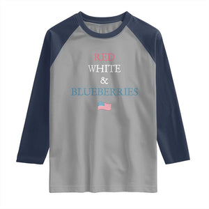Red White and Blueberries Raglan Shirt Vintage American Flag Patriotic TS02 Sport Gray Navy Print Your Wear