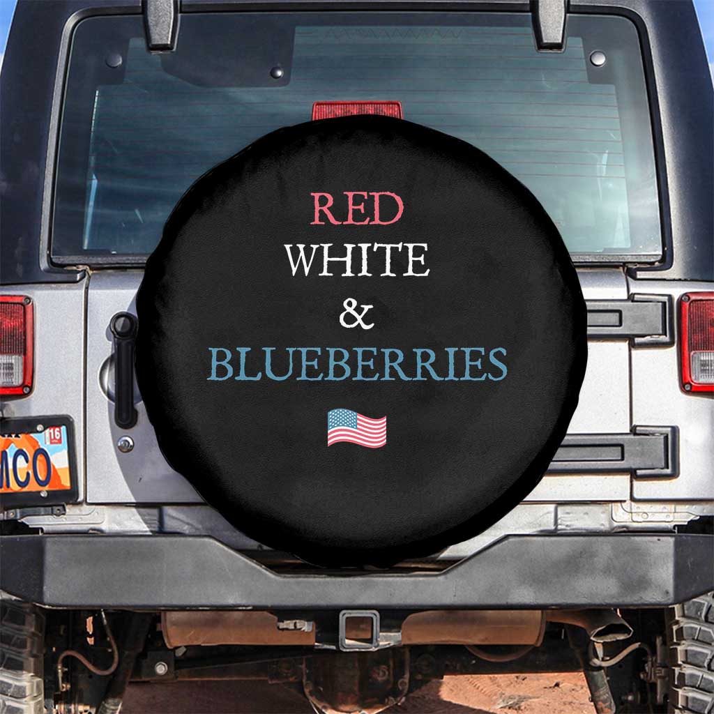 Red White and Blueberries Spare Tire Cover Vintage American Flag Patriotic TS02 No hole Black Print Your Wear