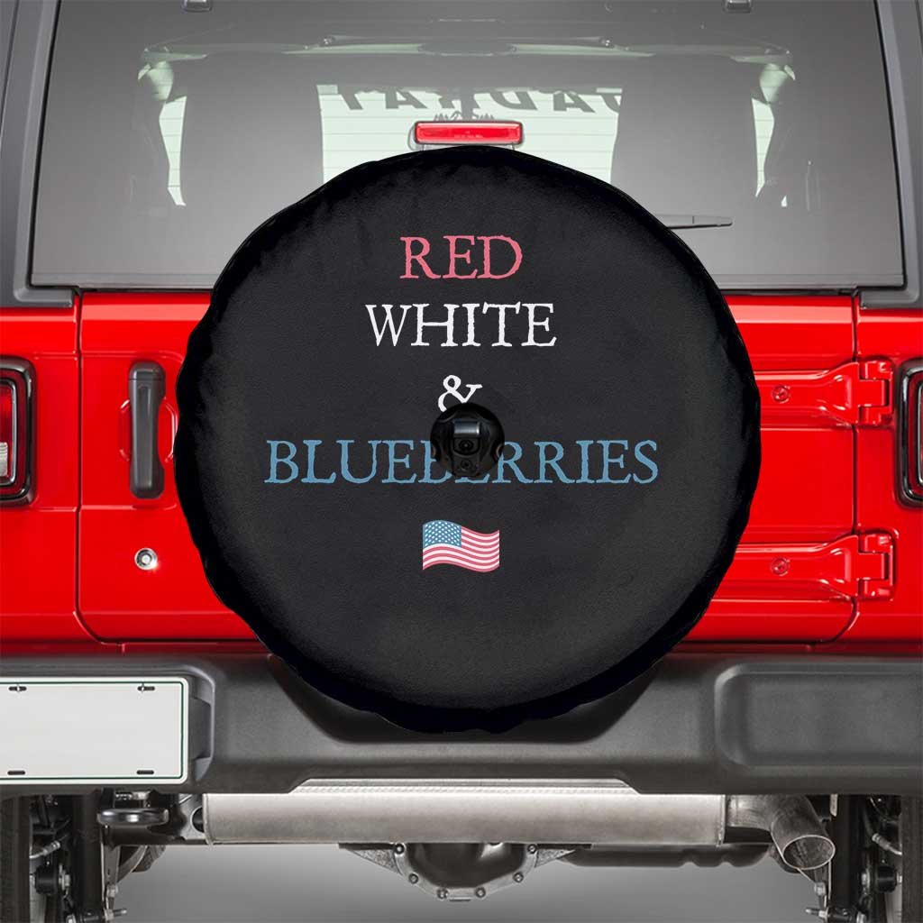 Red White and Blueberries Spare Tire Cover Vintage American Flag Patriotic TS02 Black Print Your Wear