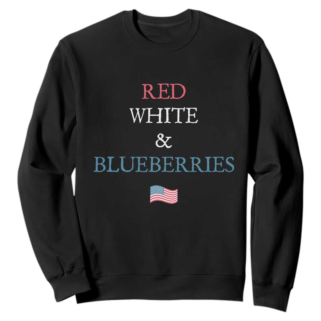 Red White and Blueberries Sweatshirt Vintage American Flag Patriotic TS02 Black Print Your Wear
