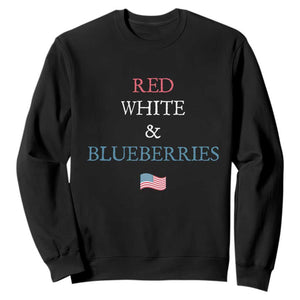 Red White and Blueberries Sweatshirt Vintage American Flag Patriotic TS02 Black Print Your Wear