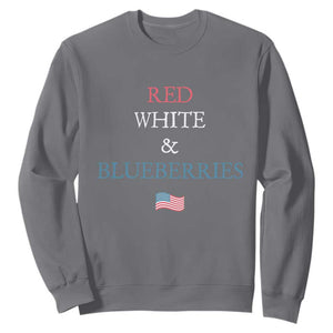 Red White and Blueberries Sweatshirt Vintage American Flag Patriotic TS02 Charcoal Print Your Wear