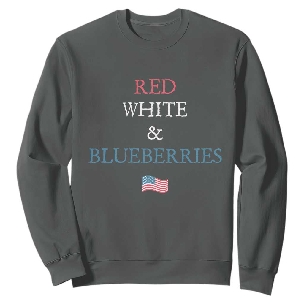 Red White and Blueberries Sweatshirt Vintage American Flag Patriotic TS02 Dark Heather Print Your Wear