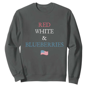Red White and Blueberries Sweatshirt Vintage American Flag Patriotic TS02 Dark Heather Print Your Wear
