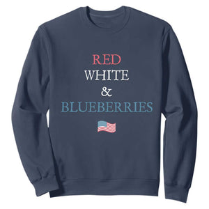 Red White and Blueberries Sweatshirt Vintage American Flag Patriotic TS02 Navy Print Your Wear