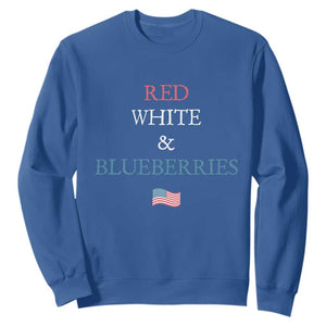 Red White and Blueberries Sweatshirt Vintage American Flag Patriotic TS02 Royal Blue Print Your Wear