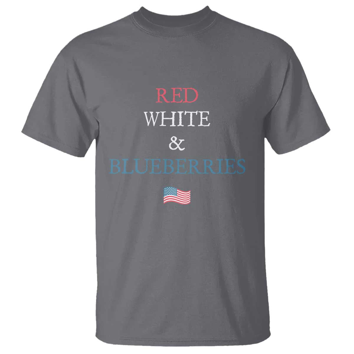 Red White and Blueberries T Shirt Vintage American Flag Patriotic TS02 Charcoal Print Your Wear