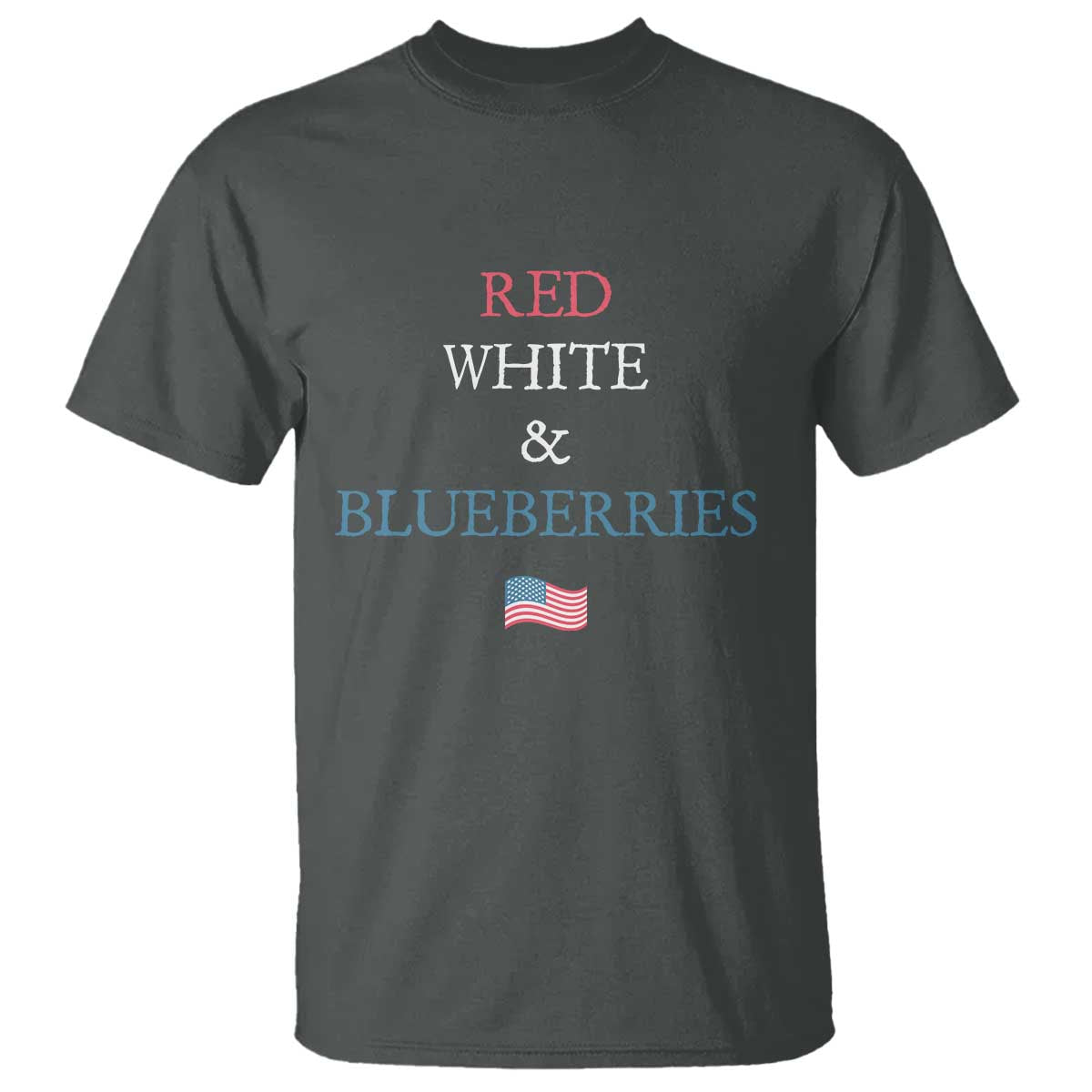 Red White and Blueberries T Shirt Vintage American Flag Patriotic TS02 Dark Heather Print Your Wear