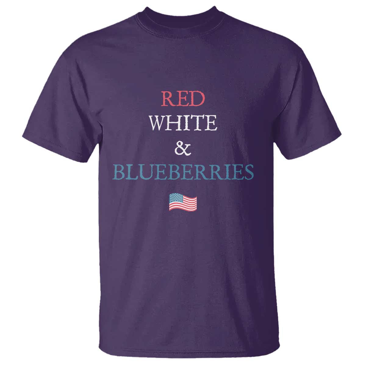 Red White and Blueberries T Shirt Vintage American Flag Patriotic TS02 Purple Print Your Wear