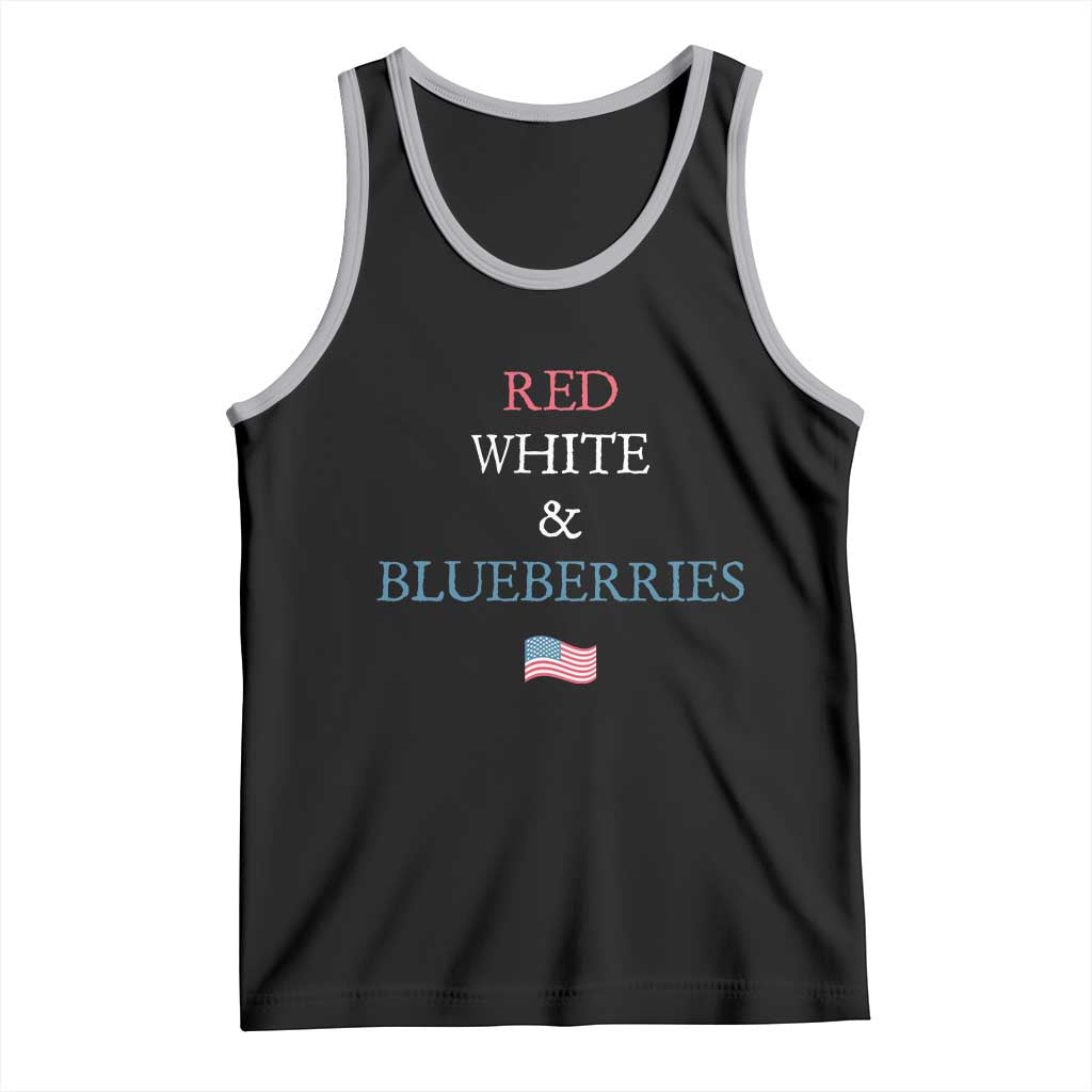 Red White and Blueberries Tank Top Vintage American Flag Patriotic TS02 Black Athletic Heather Print Your Wear