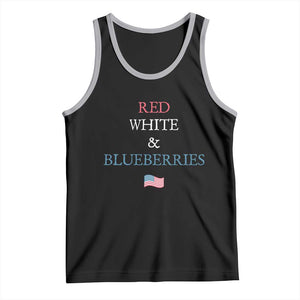 Red White and Blueberries Tank Top Vintage American Flag Patriotic TS02 Black Athletic Heather Print Your Wear