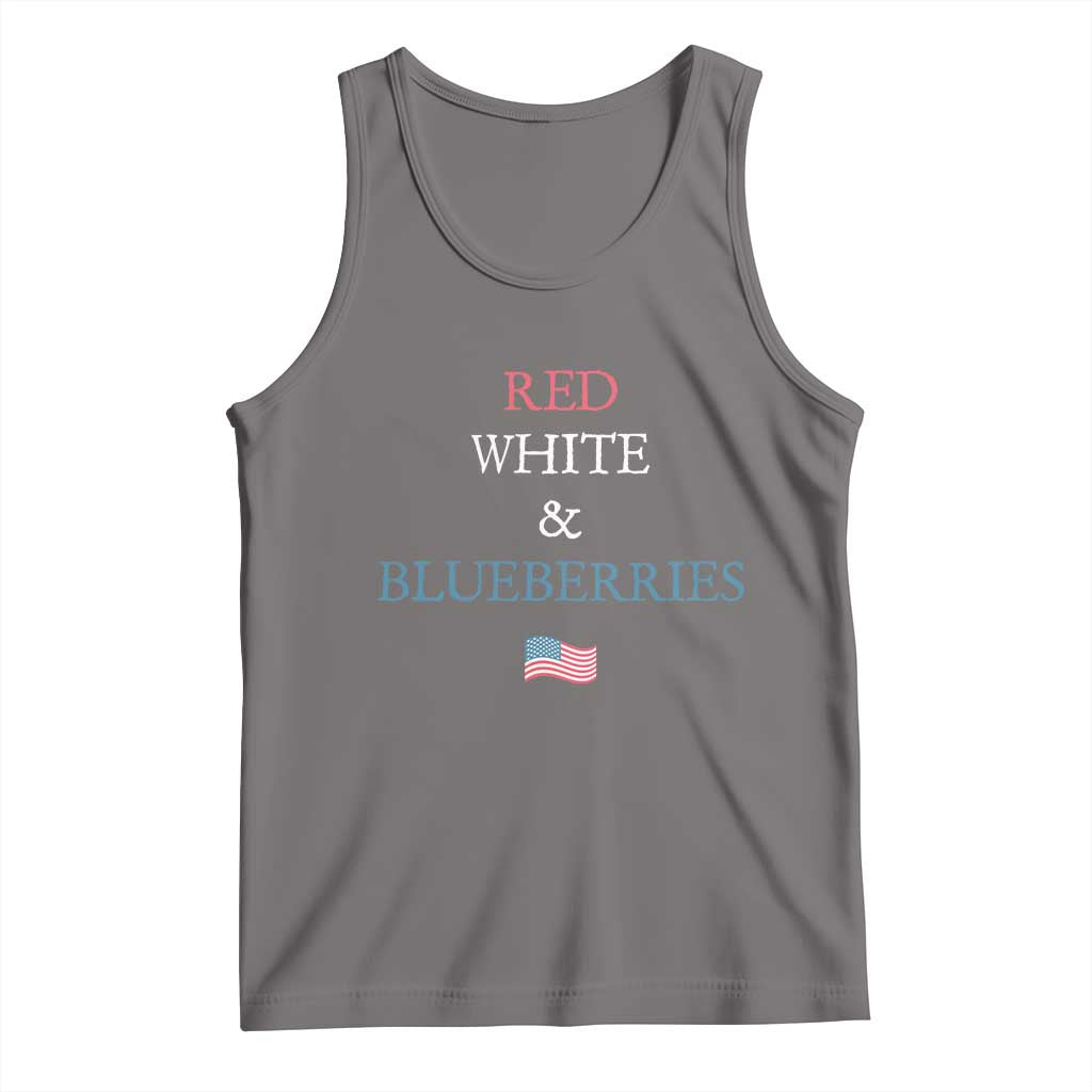 Red White and Blueberries Tank Top Vintage American Flag Patriotic TS02 Deep Heather Print Your Wear