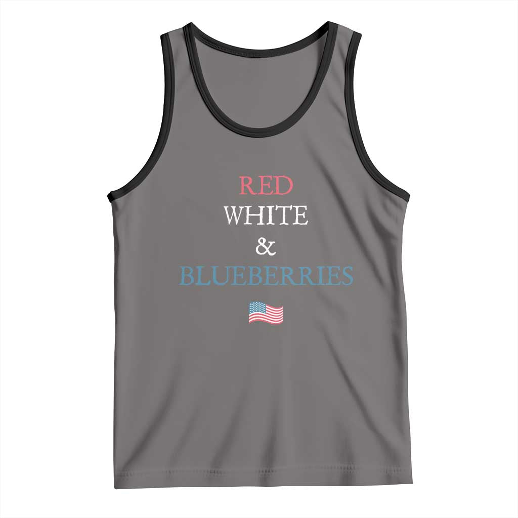 Red White and Blueberries Tank Top Vintage American Flag Patriotic TS02 Deep Heather Black Print Your Wear